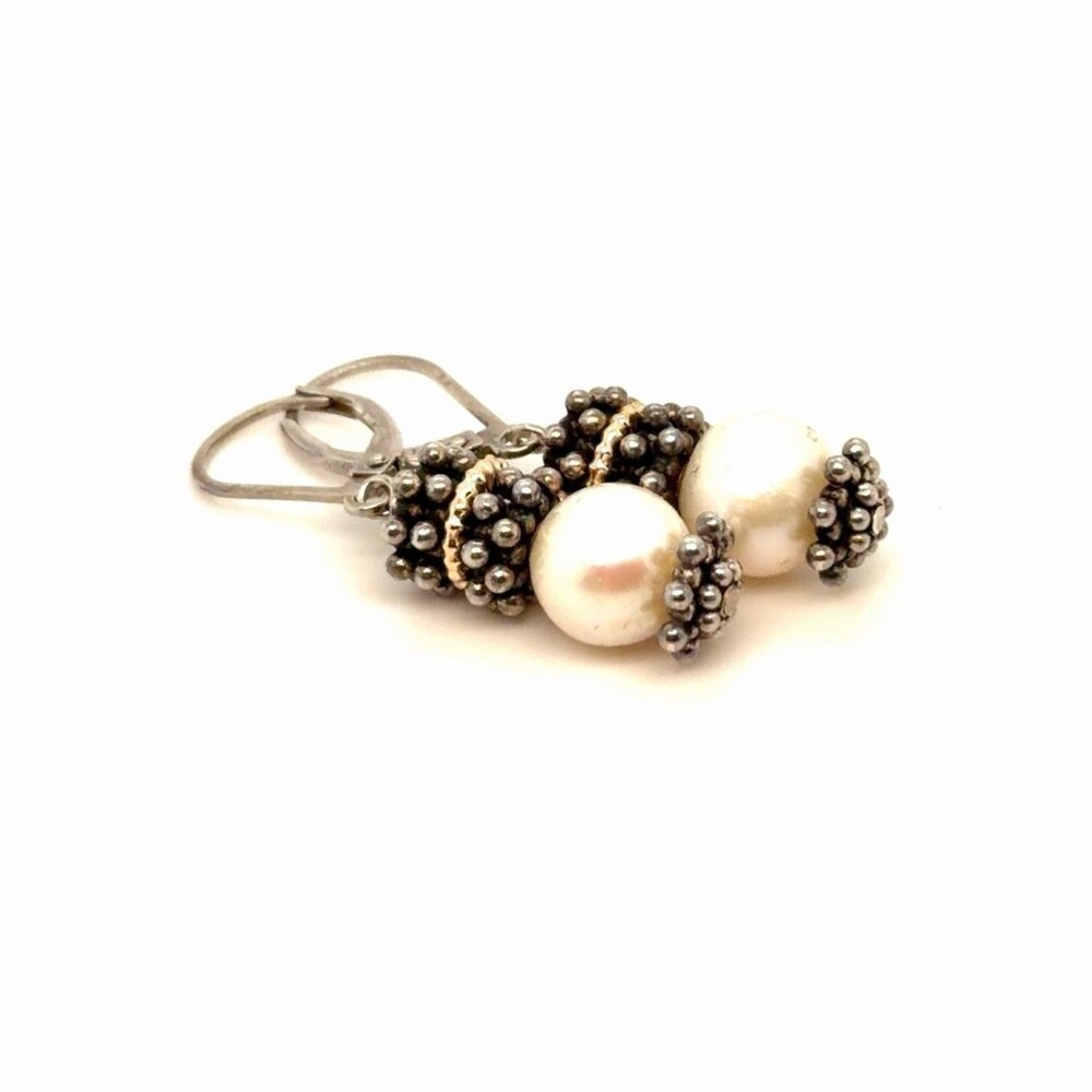 925 14K Pearl Dangle Earrings
